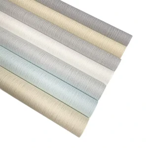 Plain Vertical Stripe Textured Non Woven Wallpaper Solid Color Minimalist Wall Paper Roll for Bedroom Living Room Hotel