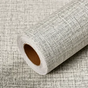 Plain Wallpaper Peel and Stick Embossed 3D Vinyl Self Adhesive Linen Textured Fabric Wallpaper Sticker for Wall Decor