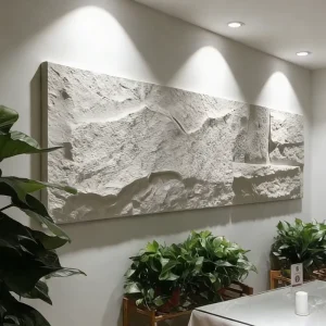 Plastic Faux Stone Panels Waterproof Modern Design Embossed Texture Easy Installation for Kitchen Hotel Apartment Living Room