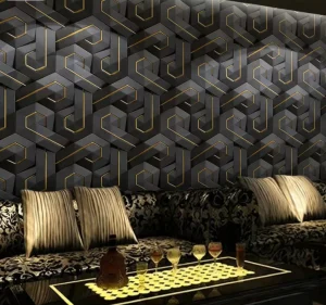 Popular 3D Lenticular Self Adhesive Vinyl Wallpaper Geometric Patterns Peel and Stick Wallpaper Wall Decor for KTV Living Room