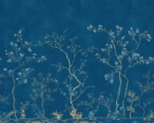 Popular Modern Chinese Fashion Silk Embroidery Wallpaper Waterproof Interior Home Decor Wall Fabric for Fireproof Bedroom