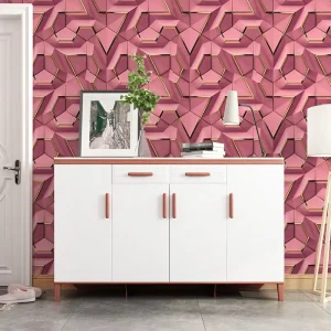 Premium 3D Geometric Wall Sticker Self Adhesive Anti Static Wallpaper for Living Room and Bedroom