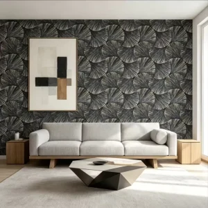 Premium Peel and Stick Fan Pattern Wallpaper Self Adhesive Waterproof Vinyl Wall Paper for Home and Commercial Use