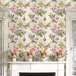 Premium Retro Floral Self Stick Wallpaper Pastoral Style Luxury Wall Decal for Bedroom Wardrobe Decoration