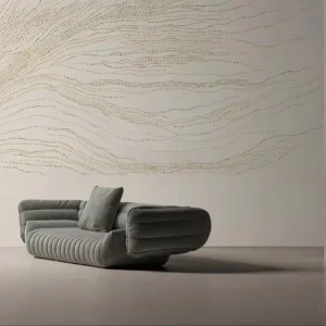 Premium Waterproof Modern Gold Line Abstract Wallpaper Textured Neutral Background Mural for Home Hotel Bedroom Living Room