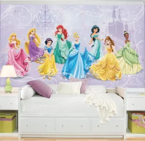 Princess Royal Debut Water Activated Removable Wall Mural Princess 3D Wallpaper Child Room Wall Decoration