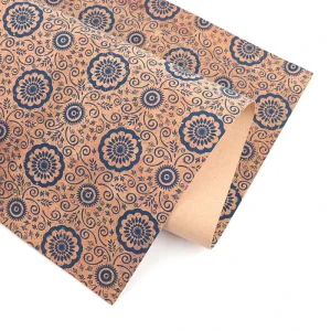 Printing Geometric Shapes Vegan Portugal Cork Fabric for Handbags or Shoes
