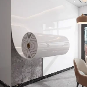 Pure White Gloss Wallpaper Self-Adhesive Wall Panel for Home Decoration Background Wall
