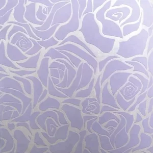 Purple Flower Design Non woven Wallpaper for Decor