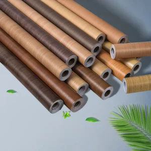 Quick Easy Installation PVC Wood Grain Wallpaper Rolls Waterproof Oil-Resistant Home Backsplash Modern Furniture Interiors