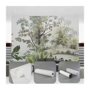 Removable Adhesive Canvas Roll for Inkjet UV Latex Eco solvent Printable Wallpaper Rolls for Wallcoverings Decals