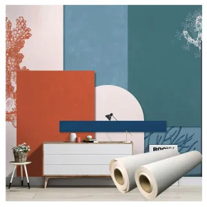 Removable Inkjet Canvas Peel & Stick Polyester Fabric Printable Wallpaper With Adhesive