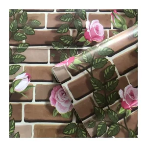 Removable Peel and Stick Wallpaper 3D Brick with Floral Wall Sticker Self Adhesive Paper for New Decoration