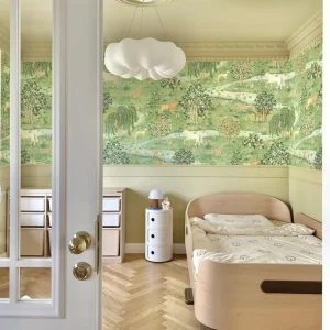 Removable Self Adhesive Polyester Fabric Repositionable Peel and Stick Wall Mural Stickers Eco friendly Custom Wallpaper