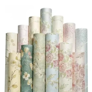 Removable Waterproof Non Woven Wallpaper Pink Peony Floral Mural Modern Wall Art Decor for Living Room Interior Decoration