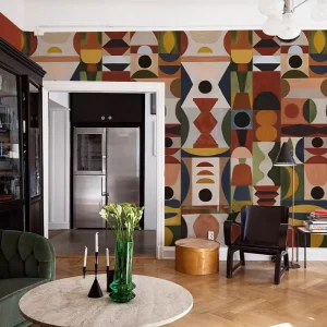 Removable Waterproof Simple Geometric Pattern Wall Paper for Living Room and Bedroom