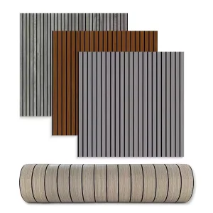 Retro 3mm Thickened Self adhesive Wallpaper Rolls 120cm Width Wood Grid PVC Film for Furniture Renovation and Commercial Decor