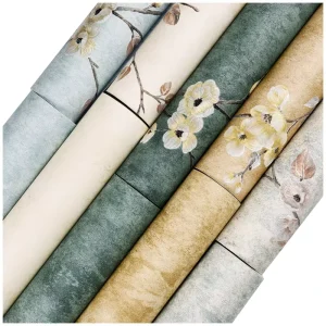 Retro American Country Floral Self Adhesive Non Woven Wallpaper 3D Textured Pastoral Style Dorms Bedrooms Living Rooms TV Wall