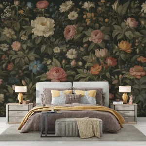 Retro Floral Wallpaper for Sofa in the Living Room Bedroom Walls and Other Wall Decorations