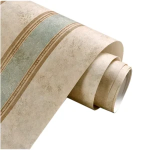 Retro Nostalgic Distressed Nonwoven Fabric Glue Coated Wallpaper Vertical Stripes Chinese Classic Striped Wallcovering Living