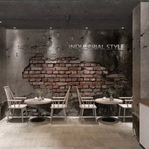 Retro Nostalgic Seamless Fabric Waterproof 3D Matte Finish Wallpaper Bar Background Custom Mural Hot Pot Restaurant