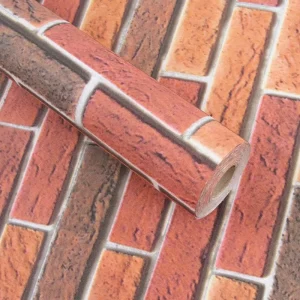 Retro Red Brick Wallpaper Wall Sticker PVC Vinyl Waterproof Peel and Stick Self Adhesive 3D Furniture Stickers