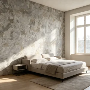 Rustic Distressed Stone Texture Wallpaper Grey Abstract Self Adhesive Peel and Stick Wall Paper for Modern Home Wall Decoration