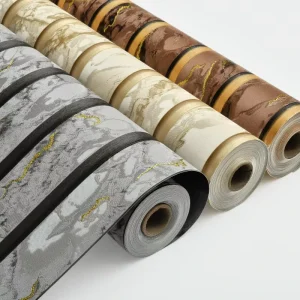 Rustic Gilded 3D Wood PVC Aluminum Film Self Adhesive Wallpaper Peel and Stick Wall Covering for Living Room Home Decoration