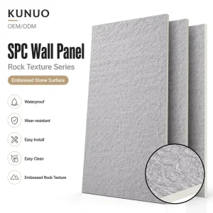 SPC Wall Panel Cement Rock Look Waterproof Fireproof Interior Decorative Board for Industrial Style Cafe Bar Bathroom Staircase