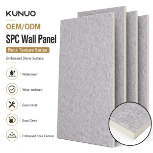 SPC Wall Panel Classic Dark Rock Texture Moisture Resistant Fireproof Customized Color Interior Cladding Bathroom Household