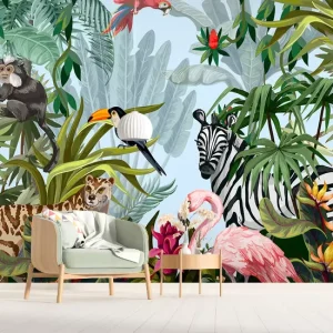 Sample 3D Digital Print Waterproof Wallpaper Mural Peel Stick Custom European Patterns Floral Forest DIY Printing Wall Panels