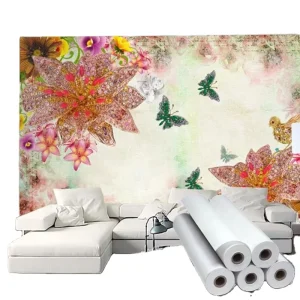 School Wall Decoration Polyester 3D Animal Print Stretched Baby Children Wallpaper for Painting