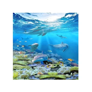Sea Floor Home Wall Paper Custom Printed UV Vinyl Sticker Mural 3D Animal Shape Waterproof Eco-Friendly Gloss Decoration