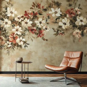 Seamless Non woven Waterproof Fabric Traditional Style Bedroom Wall Decoration 3D Floral Living Room Wallpaper Murals