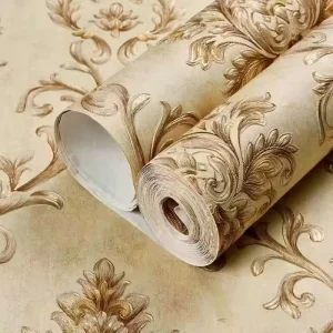 Self Adhesive 3D Embossed Non woven European Hotel Wallcovering Roll Luxurious Home Background Wall Decoration Wallpaper Heat