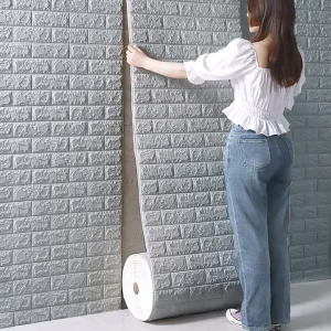Self Adhesive 3D Foam Wallpapers Large Roll Foam Wall Panel Brick Wall Paper Sticker Para Pared De Papel Tapiz