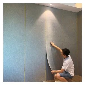 Self-Adhesive 3D Modern French Geometric Waterproof Sound-Absorbing Wall Paper XPE Foam Linen Fabric for Apartment Entertainment