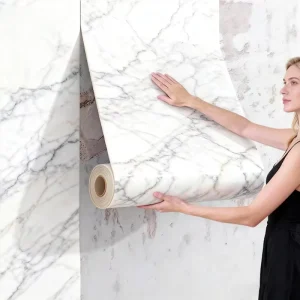 Self Adhesive 3D Stone PVC Wallpaper Waterproof Removable Wall Covering for Bedroom Living Room Kitchen Hotel & Hospital Use
