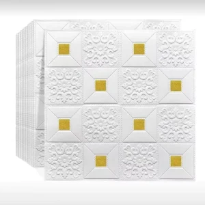 Self-Adhesive 3D Three-dimensional Wall Stickers with Soft Package Brick Patterns