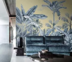 Self Adhesive 3D Tropical Rainforest Wall Mural Waterproof Paper Decor Vibrant Greenery Exotic Birds for Bedroom Living Room