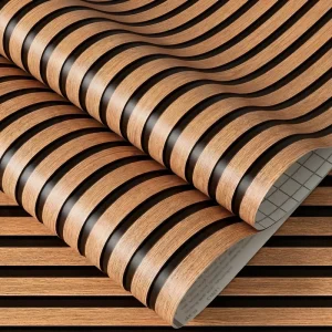 Self-Adhesive 3D Wallpaper Peel and Stick Wood Grille Wall Sticker for Living Room Accent Wall Home Decor