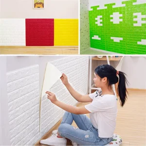 Self Adhesive 3d Pe Foam Brick Washable Wallpaper For Kitchen Brick Style Wallpaper