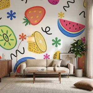 Self Adhesive Custom Modern Polyester Kids Wallpaper Cute Cartoon Animal Pattern Waterproof Peel Stick Wall Decor for Bedroom