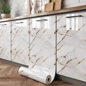 Self Adhesive Eco friendly Geometric Pattern Waterproof Oil Proof Thickened Cabinet Door Sticker Countertop Kitchen Bathroom