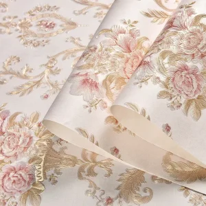 Self Adhesive European 3D Floral Non Woven Fabric Thickened Wall Sticker Environmental Protection Bedroom Living Room Wallpaper