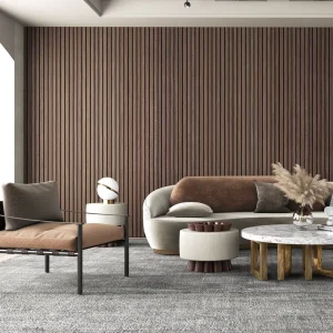 Self Adhesive Faux Wood Grain Wall Covering Wood Panel for Wall Sticker Peel and Stick Wallpaper Brown Striped Wood Slat Panel