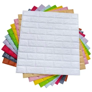 Self Adhesive Foam Stickers Wallpaper Wall Decoration White Strip Shape Wall Tiles Mural Wallpaper