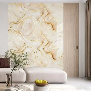 Self-Adhesive Gold Foil Hot-Stamping Roll Tile Stickers Waterproof Moisture-Proof Wallpaper for Bathroom Wall Refurbishment