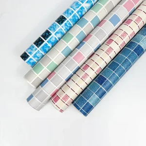 Self Adhesive Kitchen Wallpaper 45* 1000 Wall Stickers Paper Roll Paper Model 3D Brick Adhesive Door Waterproof Wallpaper
