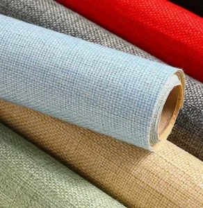 Self-Adhesive Linen Wall Covering for Hotel Apartment Household Wallpaper Rolls Wallpaper Factory Wall Papers Papiers